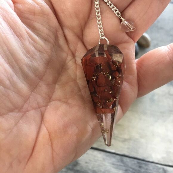 Orgone Carnelian gemstone pendulum - Picture 4 of 4